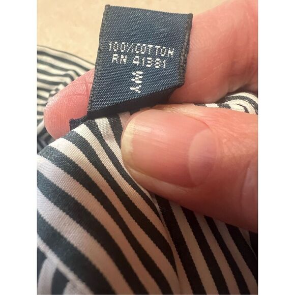 Ralph Lauren Men’s Button Down Shirt charcoal/White Stripe Sz L Classic Fit - Picture 5 of 8